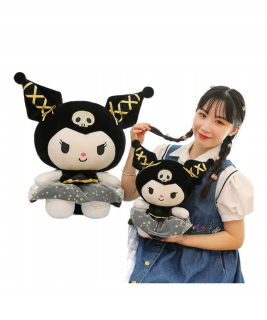 KUROMI CUDDLE MASKOT, ČIERNO-ZLATÝ, 35CM, PLYŠOVÝ, PRÍJEMNÝ NA DOTYK