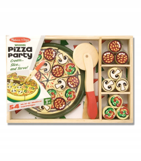 Melissa And Doug 10167 Drevená pizza na krájanie + príslušenstvo