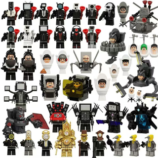 SKIBIDI TOALETNÉ MINIFIGURÁKY BLOKY POSTAVIČKY DOPLNKY 1-8 44KS.