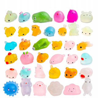MOCHI SQUISHY TOY SMOOTH GLITTER SENSORY TOY 40 KS