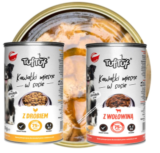 TUF TUF Krmivo pre psov KUSY V Omáčke Hydina 24x415g