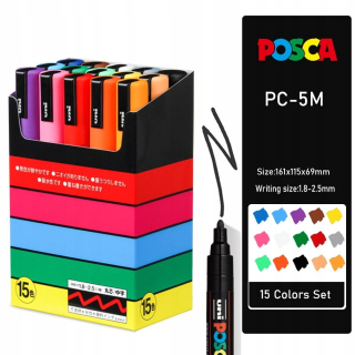 Popisovač Posca PC-3M s plagátovou farbou, sada 8 ks