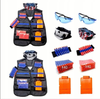NERF KIT VESTA, MASKY, NÁPLNE, DVOJITÁ SÚPRAVA