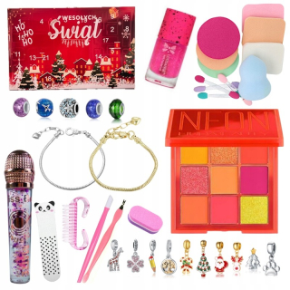 NN ADVENTNÝ KALENDÁR PRE ŽENY TEENAGERKY S ŠPERKOU BEAUTY MAKEUP