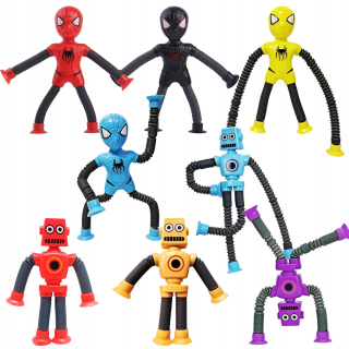 Naťahovacie Sensory Spider Antistresové prísavky Žiariace trubice