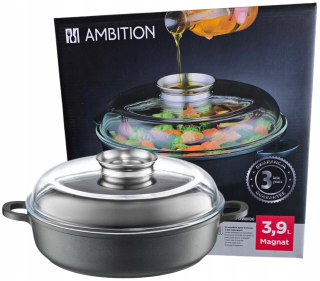 Veľká panvica s pokrievkou Ambition Magnat s Aroma Knob - 28 cm