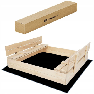 PÍSIEŠKO 120x120 cm DREVENÉ ZATVORENÉ SKLADACIE S PREMIUM LAVIČKAMI