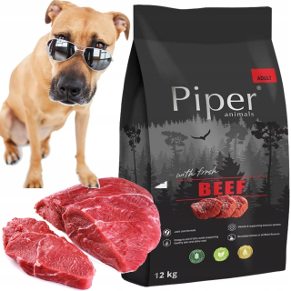 PIPER FRESH BEEF 12kg ČERSTVÉ a SUŠENÉ HOVÄDZIE MÄSO SUCHÉ KRMIVO PRE PSA