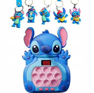 PUSH BUBBLE pop it senzorická herná konzola Stitch ružová hračka darček