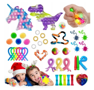 SET ANTISTRESOVÝCH HRAČIEK FIDGET TOYS BUBBLE 40 ks