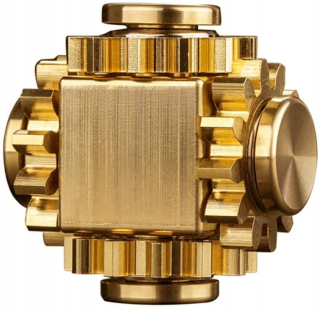Čistá mosadz Cube Gears Linkage Fidget Spinner