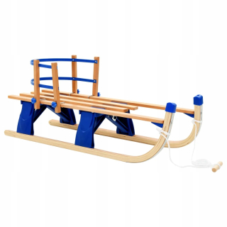 Sánky s opierkou 119x37x45 béžová a modrá