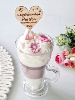 Sójová sviečka s gravírovaním Dezert Coffee Latte Darček Vianoce Meniny svätého Mikuláša