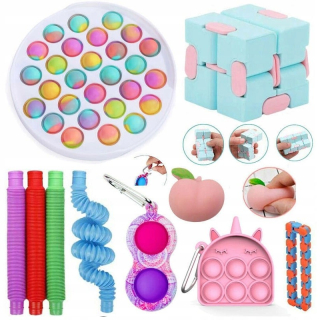 FIDGET TOY PUSH BUBBLE JEDNODUCHÁ DIMPLE SET 10 KS