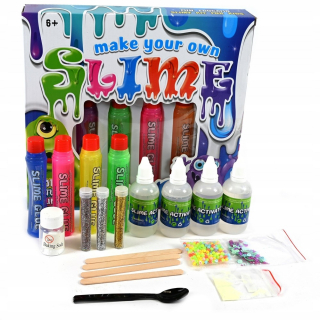 SLIME GLUTEK VEĽKÁ SÚPRAVA NA VÝROBU SLIZU Urobte si sami PROTISTRESOVÁ HMOTA