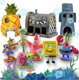 SPONGEBOB SET 9 KUSOV POSTAVIKY BOB SQUAREPORTS HRAČKY PRE DETI
