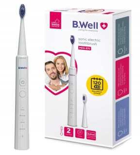 B.WELL MED-870 Sonická elektrická zubná kefka biela