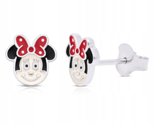 Strieborné náušnice pre dievčatá Mickey Minnie Mouse (925).