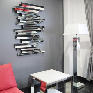 Strieborné dekoračné glamour zrkadlo 80x120 cm M-0574