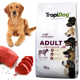 TROPIDOG Hovädzie 12 kg Dospelé stredne veľké plemená