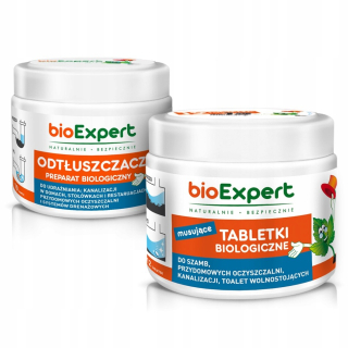 Tablety do septiku 12 ks ročne + Odmasťovač rúr 250g bioExpert set