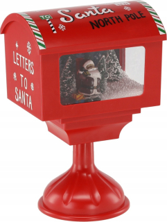 VIANOČNÁ SCHRÁNKA 27X20X41CM S ČERVENOU LED SCHRÁNKOU S MIKULÁŠOM