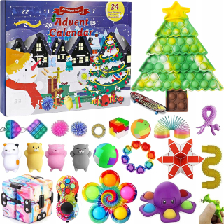 VIANOČNÝ ADVENTNÝ KALENDÁR ANTISTRESOVÉ POP IT FIDGET HRAČKY 2023.