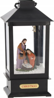 VIANOČNÁ LAMPA S LED MUSIC BOX 30cm ČIERNA SVÄTÁ RODINA RORATY