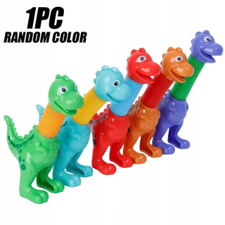Variabilný zábavný kreslený dinosaurus hračky s teleskopickou trubicou pre deti Puzzle Stretch Colo