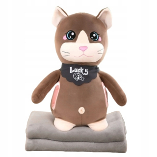 Maskot VEĽKÝ VANKÚŠ 3 V 1 S PRIKRÝVKOU, MAČACÍ PLYŠ