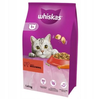 WHISKAS ADULT 3,8 KG SUCHÉ KRMIVO PRE MAČKY HOVÄDZ