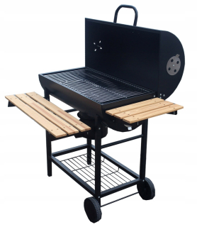 VEĽKÝ ZÁHRADNÝ GRIL BBQ na drevené uhlie 3 RAŠTY S POKROKOM