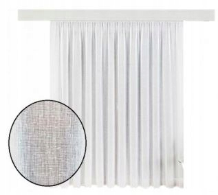Biela rovná záclona z etamíny 255x500 - Moderný a Elegatný Dizajn