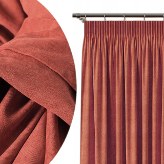 Okenná záclona na zberacej páske v tehlovej farbe 140x250 - KORTINA®