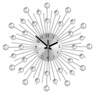 Nástenné hodiny Crystals Sun s kryštálmi, 50 cm