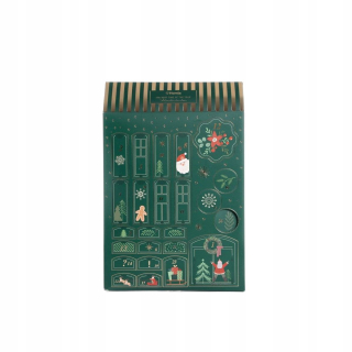 SANTA'S SELECTIONS adventný kalendár, sviatočná zelená, 24 KS HOMLA