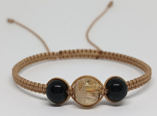 Citrínový náramok čierny turmalín ochranný hojnosť odvaha harmónia amulet