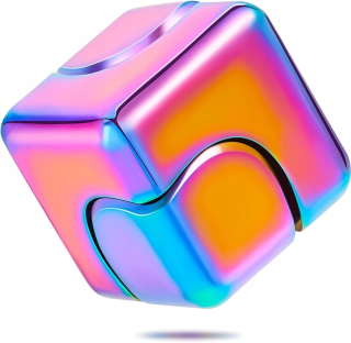 Finger fidget spinner, kovová zliatina, malý stolný gadget, hracie kocky