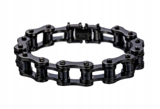 Pánsky náramok - retiazka na bicykel, nerez 14mm/21cm - čierny