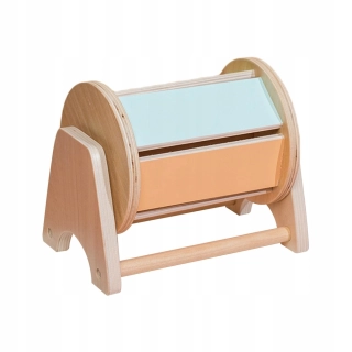 Skladačka - Montessori materiály drevený rotačný senzorický bubon